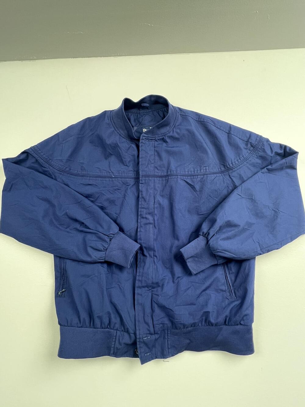 Par Four Jacket Mens XL Blue Nylon Windbreaker Elastic Waist Golf Lightweight